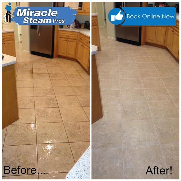 Before and After Tile and Grout Cleaning Service